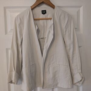 Eileen Fisher Women's White Ballet Cut Linen Top Size S Petite